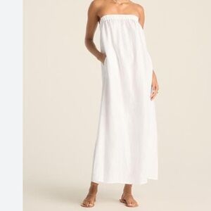 NWT! Vitamin A
Women's White Soleil Strapless Linen Cover-Up Dress
